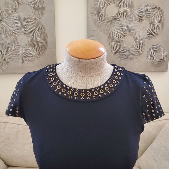 Michael Michael Kors Grommeted Cap-Sleeve Dress - Picture 3 of 14